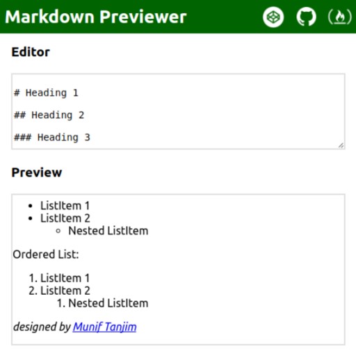 Markdown Previewer Screenshot